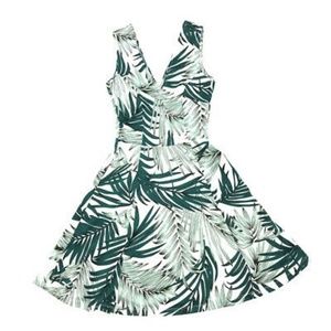 [H&M] Tropical Palm Print Dress XL EUC